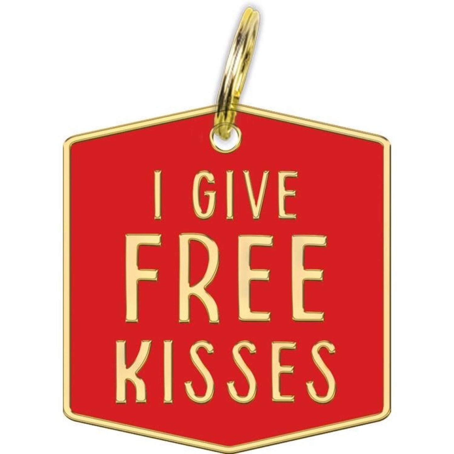I give free kisses dog Collar Charm