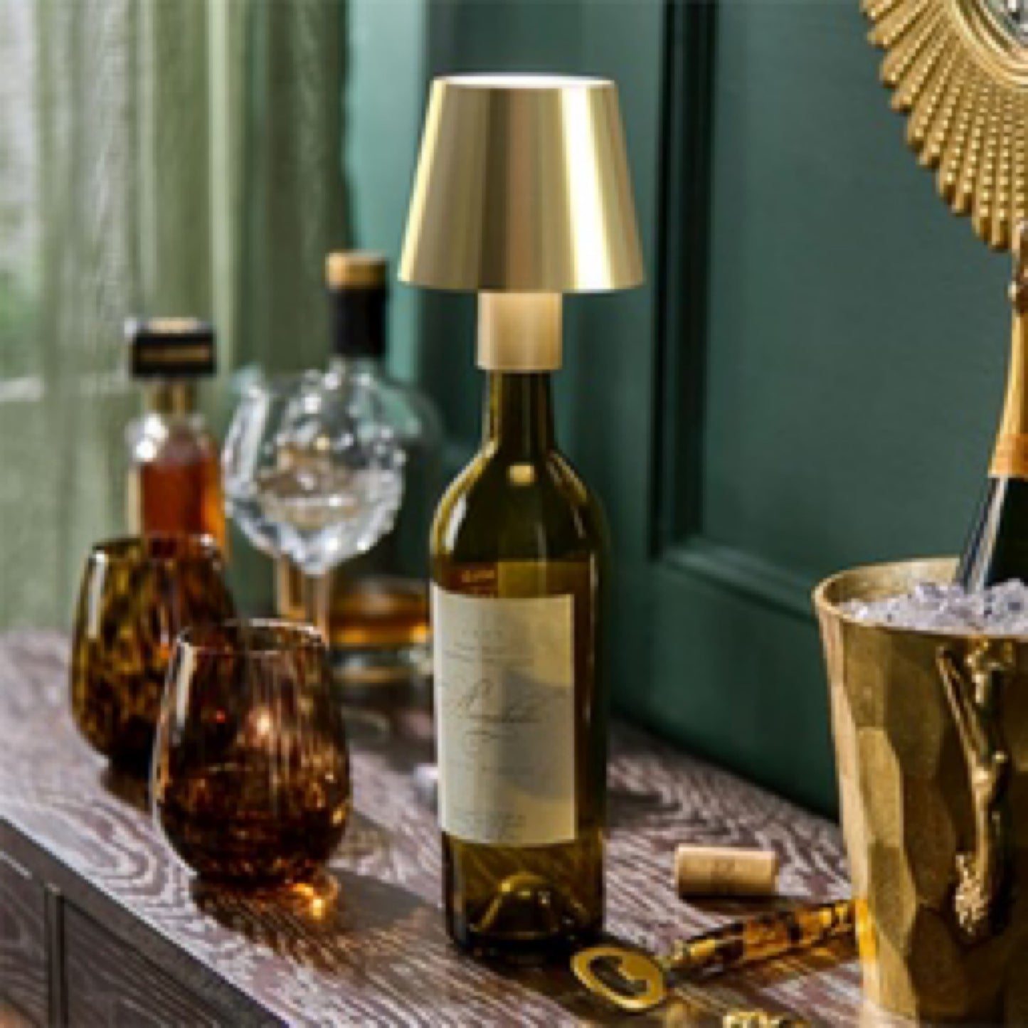 Bottle lampshade gold