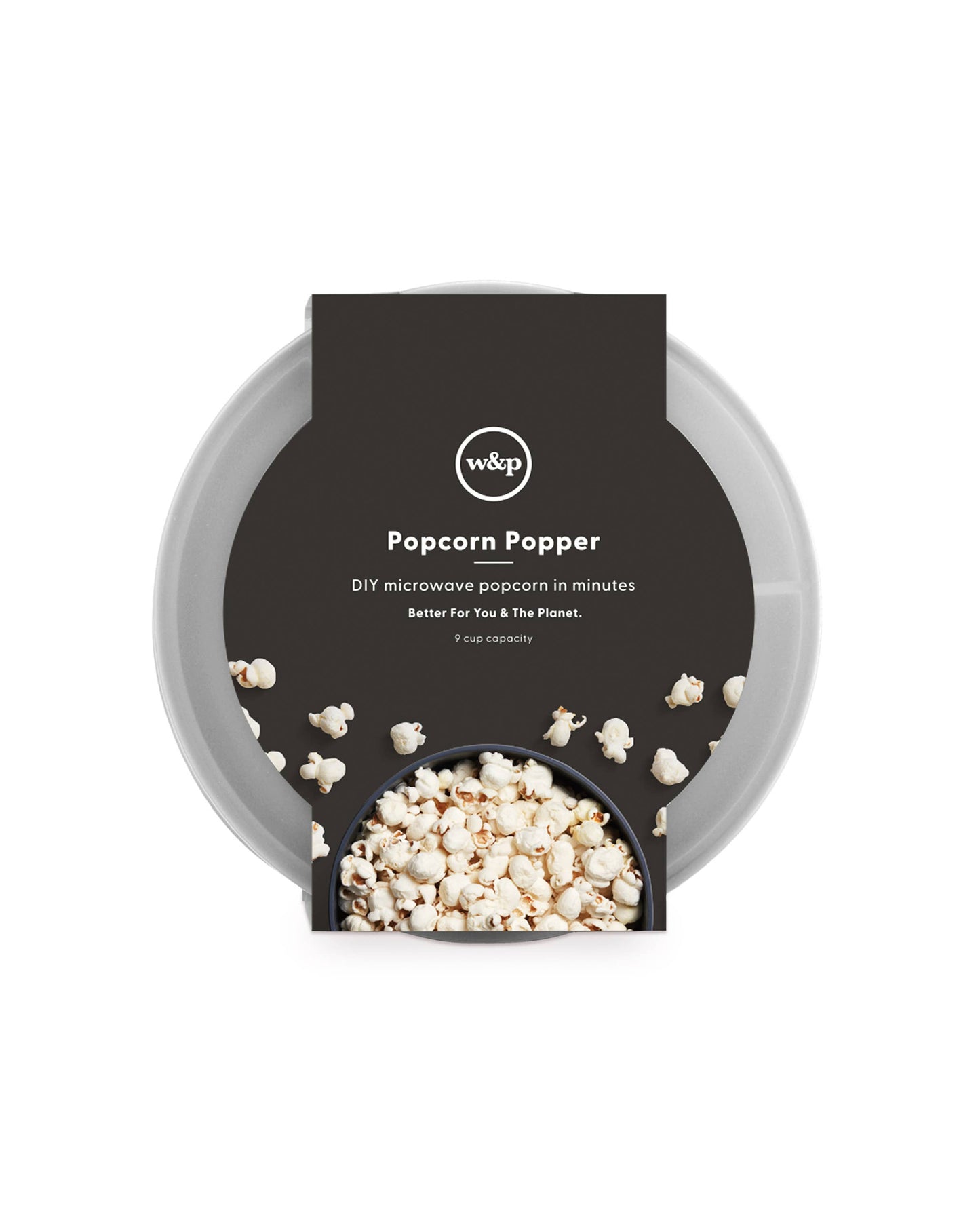Standard Size Popcorn Popper - Silicone Reusable Maker: Charcoal, Standard