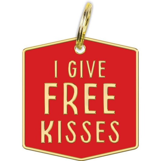I give free kisses dog Collar Charm